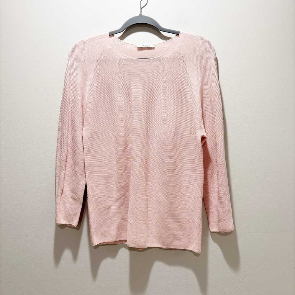 MM Lafleur Pale Baby Pink Crewneck Sweater Cotton Tencel Minimalist Structure S